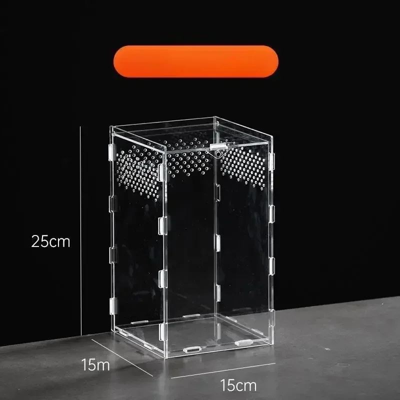 Acrylic Transparent Reptile Terrarium Breeding Box Turtle Cage Nano Arboreal Tarantula Enclosure Dearded Dragon Reptiles Habitat: plum