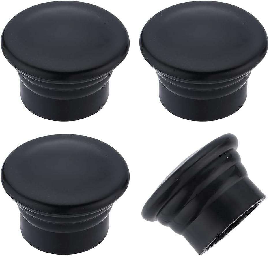 4 Uds. Cubiertas para barras de cortina, remates de cortina negros, tapas de extremos, kit de fabricación decorativa de repuesto para cortinas en forma de columna de plástico de 28mm: Default Title
