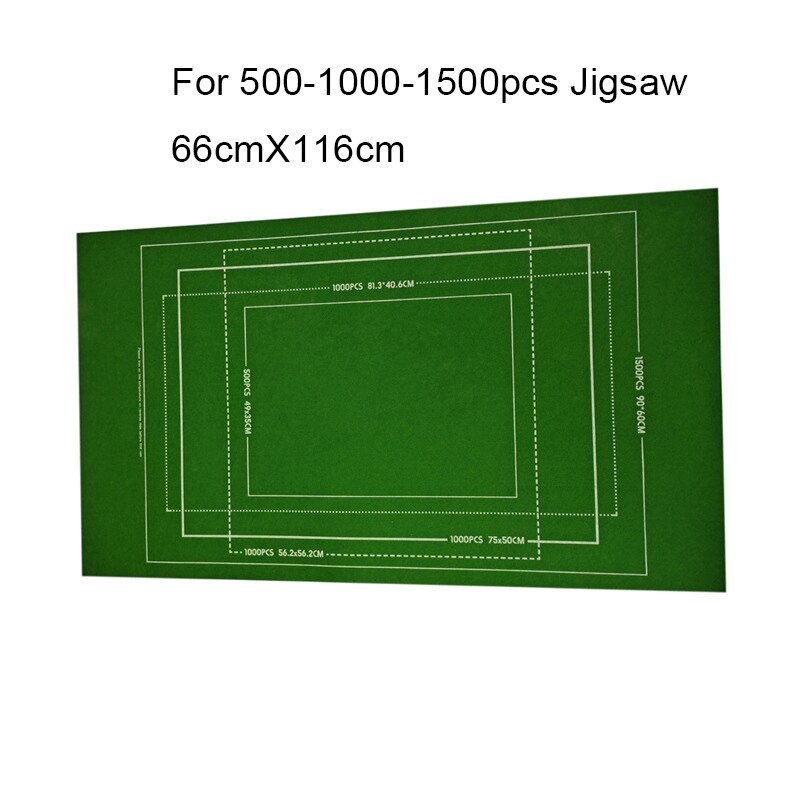 Ready Stock Jigsaw blanket Puzzles Mat Felt Mat Puzzles Blanket with Accessories Puzzles Storage: green 1500pcs