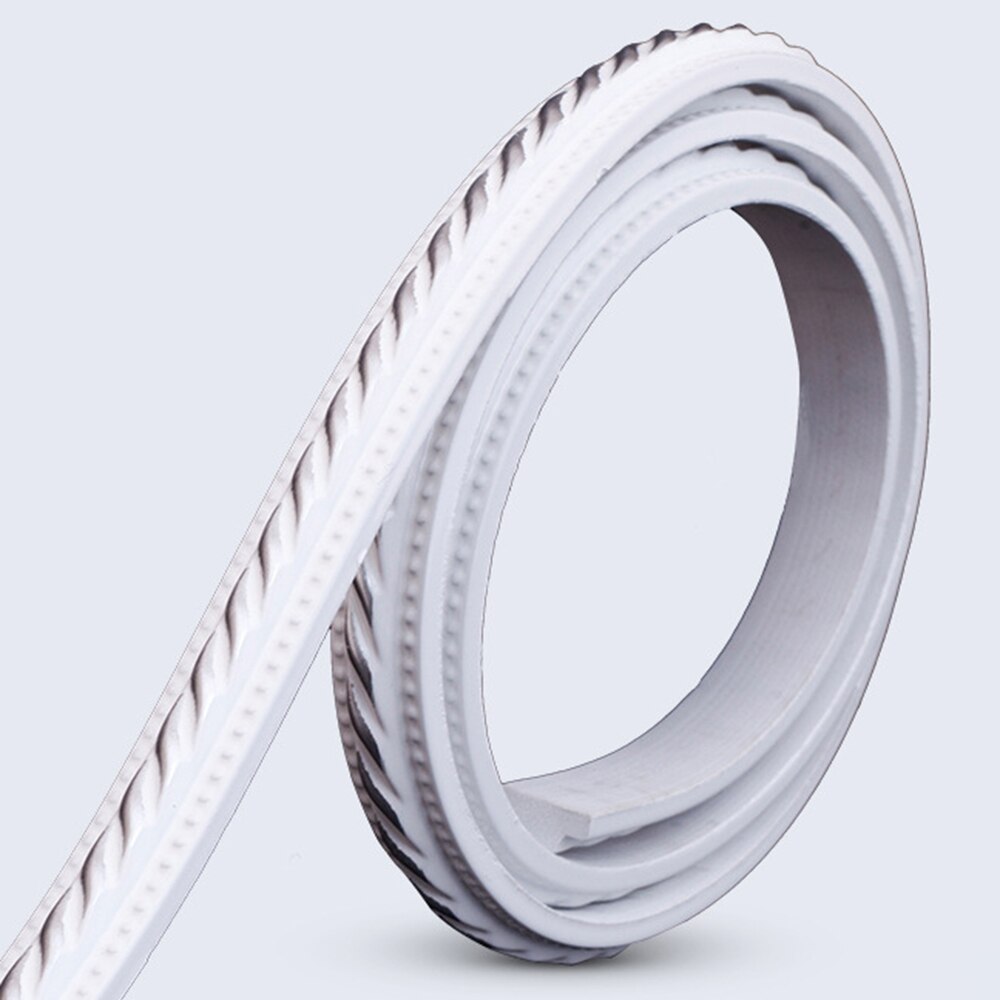 Pvc flexibel buigbaar lint touw paneel lijstwerk spiegellijst trim huisdecoratie voor tv-achtergronden, spiegellijsten: Wit zilver