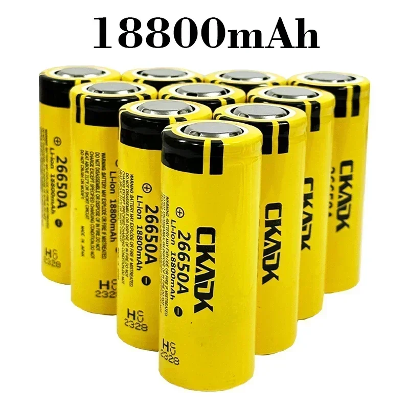 high capacity 26650A, 3.7V 18800mah, 100% original 26650 20A rechargeable lithium battery suitable for flashlights