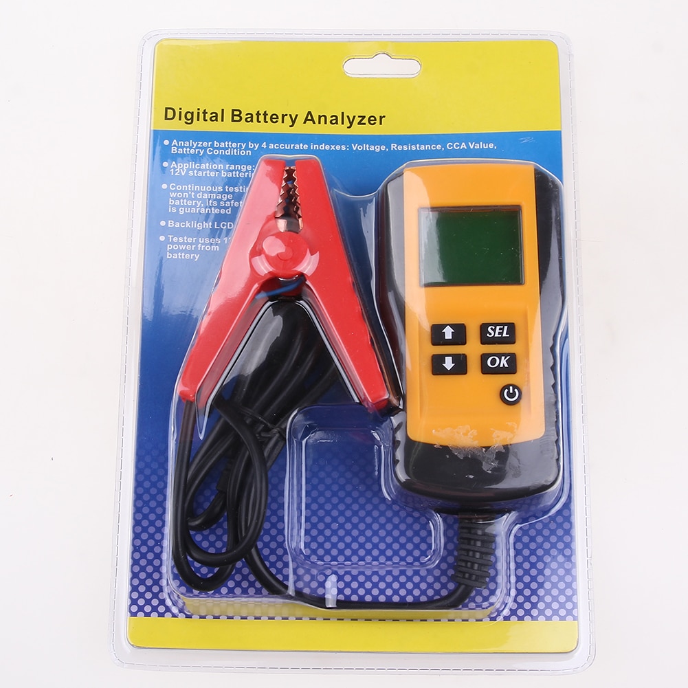 12V LCD Digital Battery Test Car Battery Tester Vehicle Car Analyzer Auto System Analyzer Voltage CCA Test Diagnostic Tool