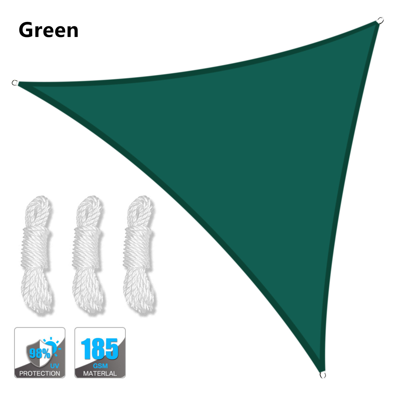 Toldo de vela triangular para sombra de sol, impermeable, bloque UV, tela de sombra para Patio exterior, jardín, patio trasero, tienda de campaña para coche, 2/3/3,6/5M