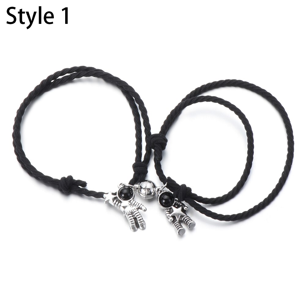 Magnete coppia bracciale regolabile stella astronauta bracciale moda attraente regalo di san valentino gioielli 2 pezzi/set 2021 nuovo