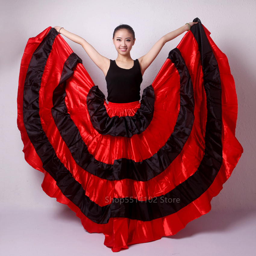Kvinder spansk flamenco kostume dans nederdel scene performance konkurrence stor swing kjole sigøjner stil ballet tyrefægtning kostumer