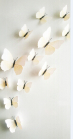 Decals12pcs 3D mariposa pared 6big + 6 pequeño PVC 3D adhesivo para pared de mariposa para decoración del hogar: HM0123503