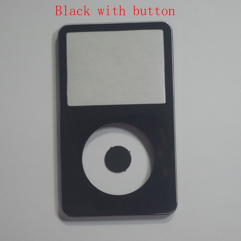 Pour iPod 5ème vidéo rouge noir blanc jaune violet bleu Transparent couverture avant avec bouton: Black