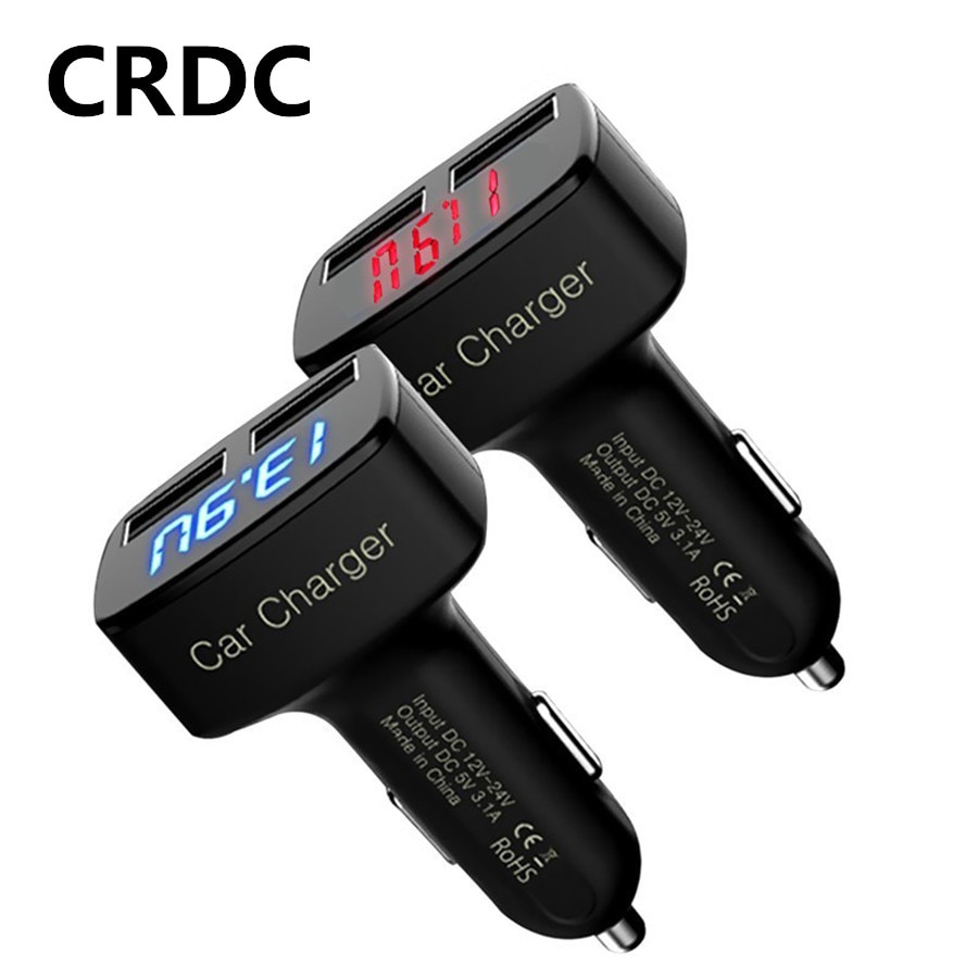 CRDC 車の充電器 4 1 車の Usb 充電器で 3.1A 電話急速充電器電圧/温度/電流計テスターデジタル Led ディスプレイ