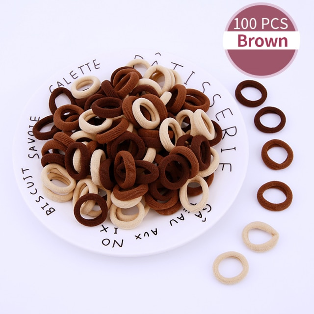 100pcs bebê meninas colorido pequeno elástico faixas de cabelo crianças titular rabo de cavalo faixa de borracha mini acessórios de cabelo: SFS0006