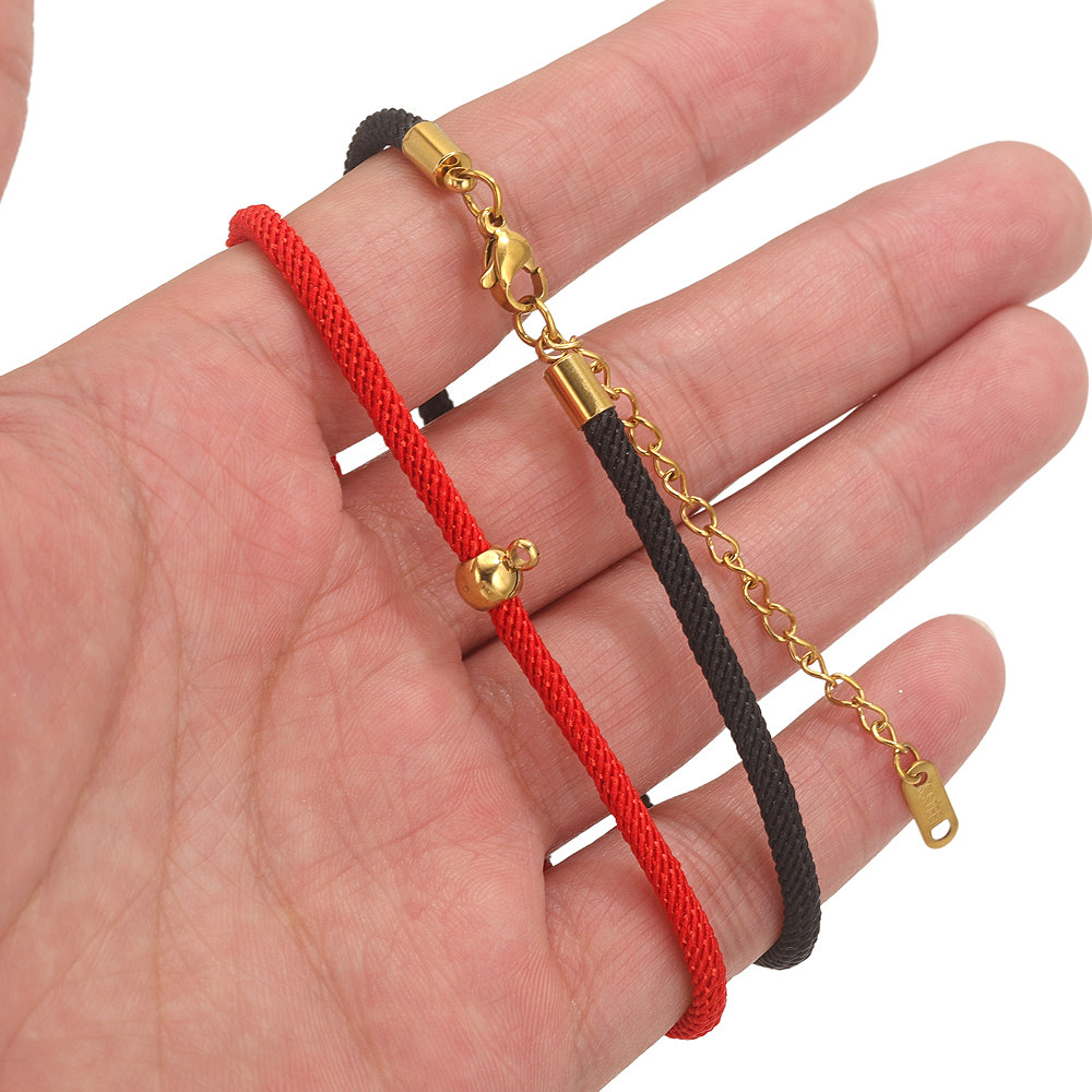 4pcs Stainless Steel Rope Bracelet Connectors Blank Base DIY Adjustable Bracelet Making Accessories Handmade Jewelry Supplies