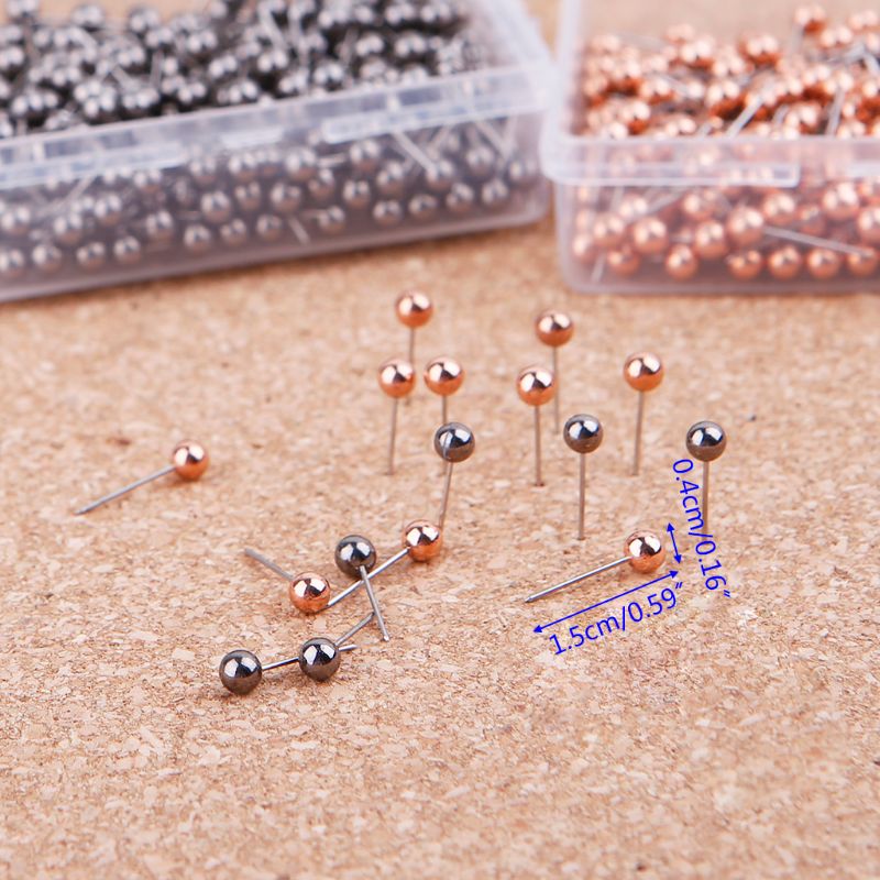 Chinchetas de punta de acero con cabeza redonda de plástico, 400 Uds., chinchetas de pulgar de mapa, Pin, suministros escolares de oficina G92E