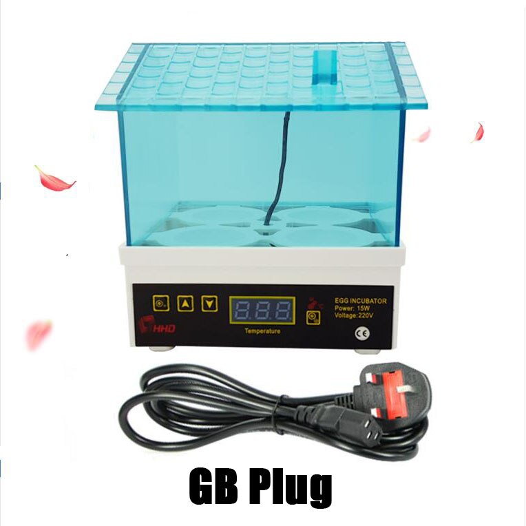 4 Mini Cheap Price Digital Temperature Small Brooder Egg Incubator Hatcher Chicken Duck Bird Pigeon Quail poultry equipment: GB Plug / 110V
