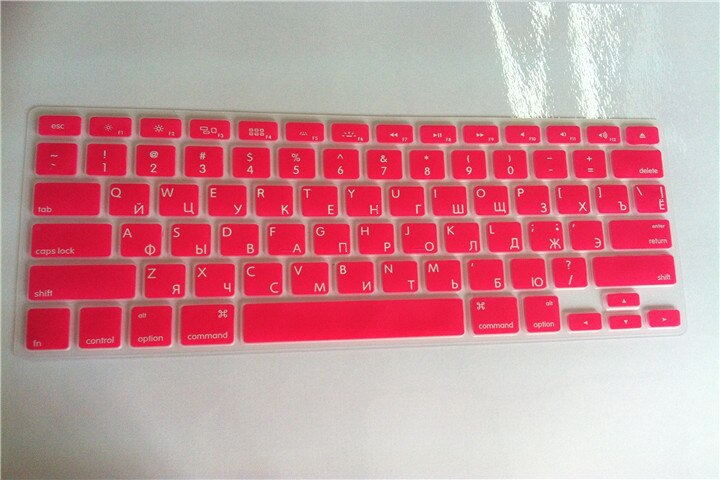 Dla Macbook Air pro 13 15 A1466 A1502 A1369 A1398 A1286 A1278 rosyjski list klawiatura silikonowa pokrywa pokrowiec ochronny ze skóry: pink