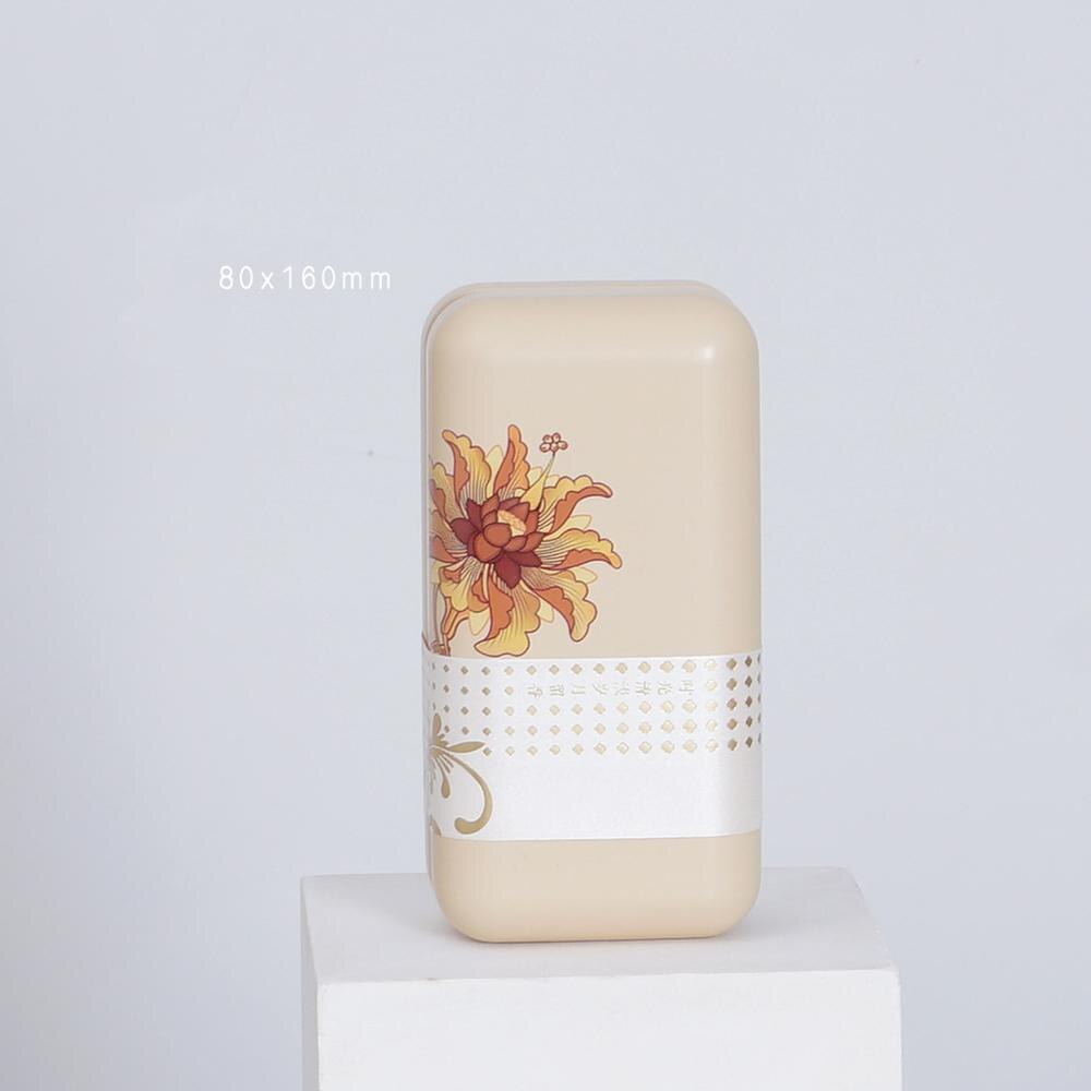 6 pièces/lot général Pu Er thé scellé boîte en fer blanc boîte d'emballage de thé vide caisse de nourriture pour cuisine impression café poudre organisateur de stockage: Flower Beige M 6pcs