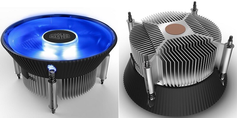 Cooler Master i70 i70C MINI CPU Cooler Radiator 12cm LED Blue Light Quiet Fan For Intel 1156 1155 1151 1150 120mm PC heatsink: I70C