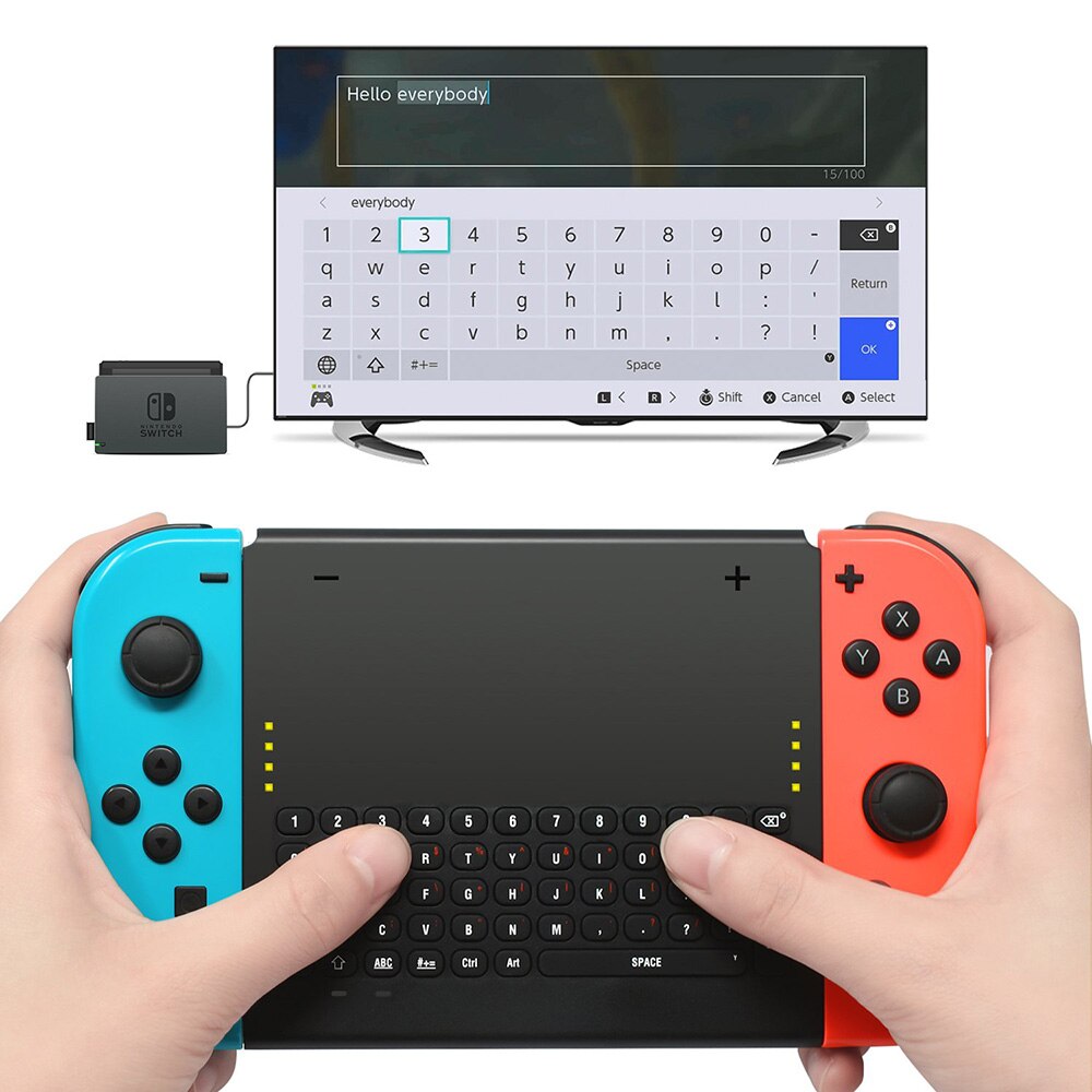 2.4G Draadloze Toetsenbord Oplaadbare Handheld Keyboard Chatpad Met Houder Voor Nintendo Switch Vreugde-Con Controller