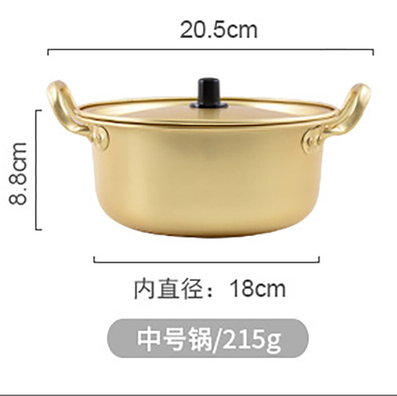 Casseroles à nouilles de Style coréen, pour la restauration rapide, Ramen doré, petite casserole, œufs, lait, ustensiles en aluminium pour la cuisine: 18cm