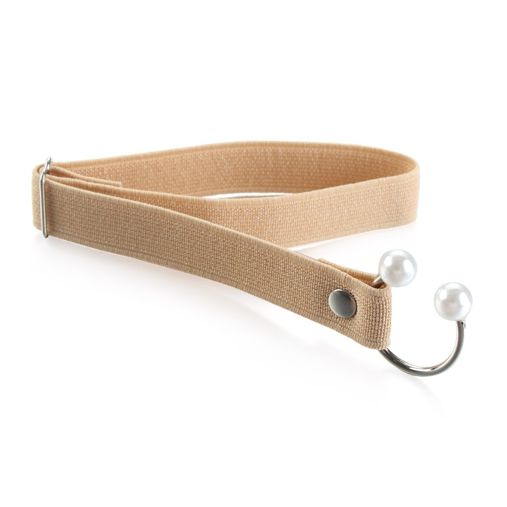 Correa elástica para zapatos de tacón alto para mujer, correa ajustable con perlas en forma de U, cordón elástico anticaída, accesorios para zapatos, 1 par