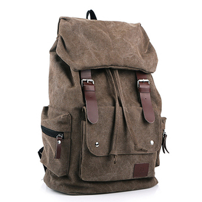 Casual Mannen Canvas Rugzak mannen Vintage Student Schooltas Grote Laptop Rugzak Canvas Trekkoord Rugzak MX16