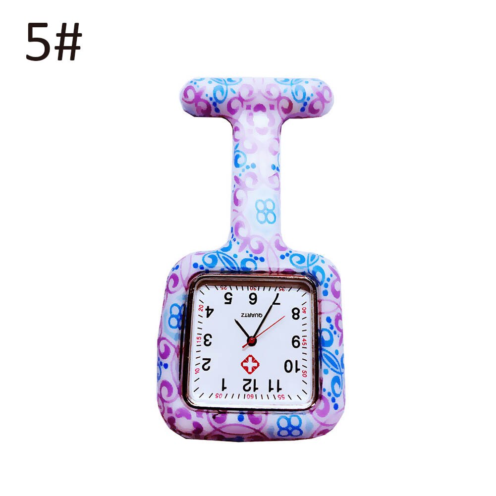 Relojes esfera cuadrada de silicona para enfermera, reloj de enfermera, broche para Doctor, relojes colgantes TT @ 88: 5