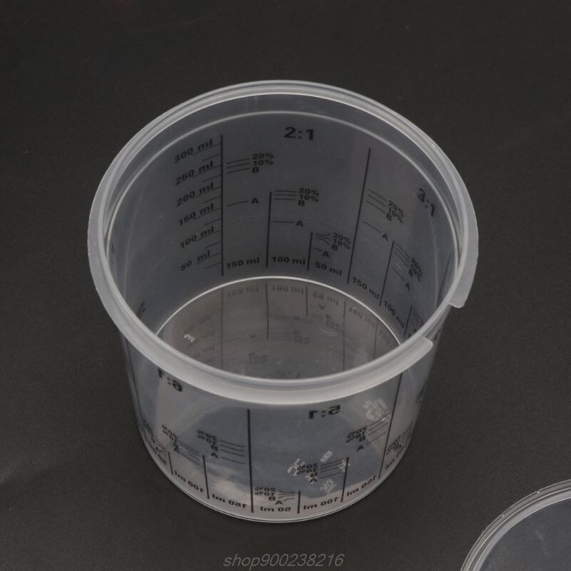 5Pcs 400ml Disposable Graduated Clear Plastic Paint Mixing Cups Calibrated Mixing Ratios Measuing Cups Liquids J06 21