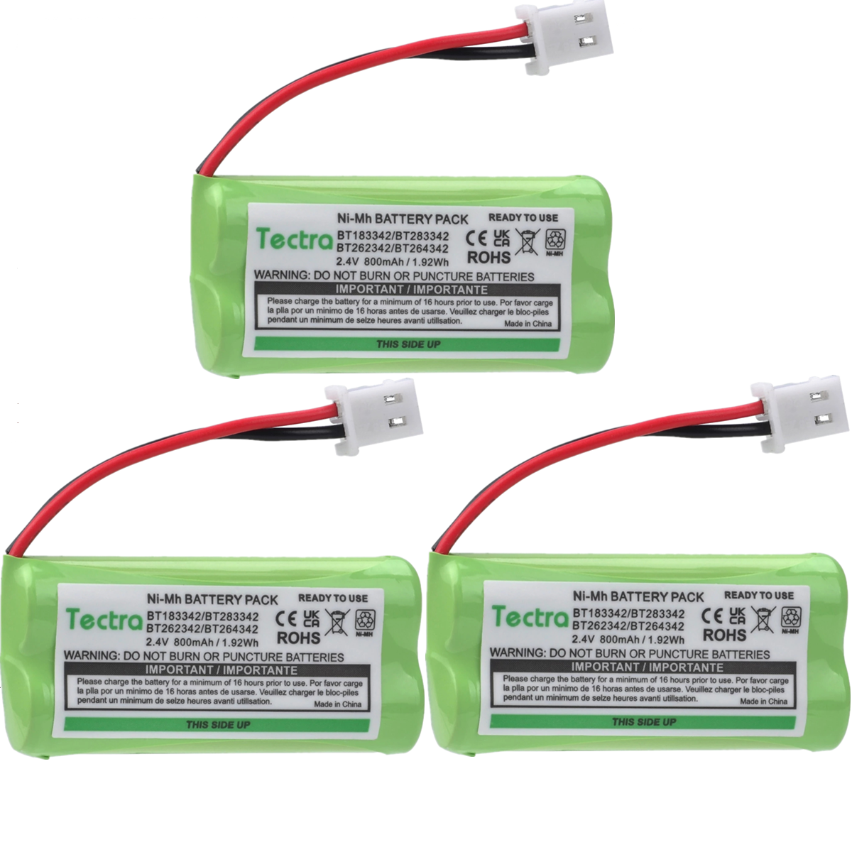 BT183342 BT283342 Draadloze Telefoon Batterij Voor At & T Vtech BT166342 BT266342 BT162342 BT262342 CS6709 CS6609 CS6509: Goud