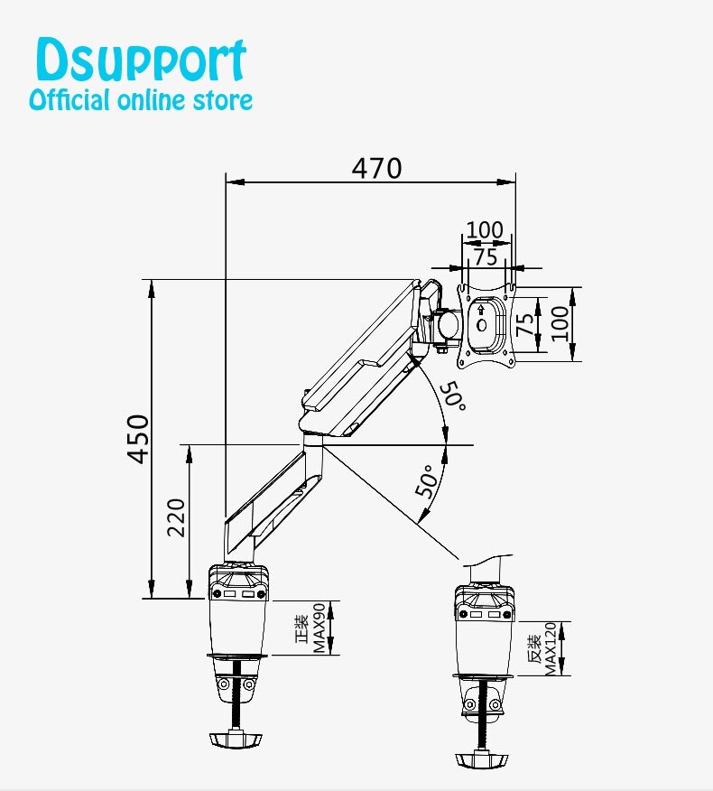 voll-Bewegung Schreibtisch Halterung mit Halterung und Gasfeder für Computermonitoren 13-30 "LED LCD Flachbildfernseher von £ bis zu 22