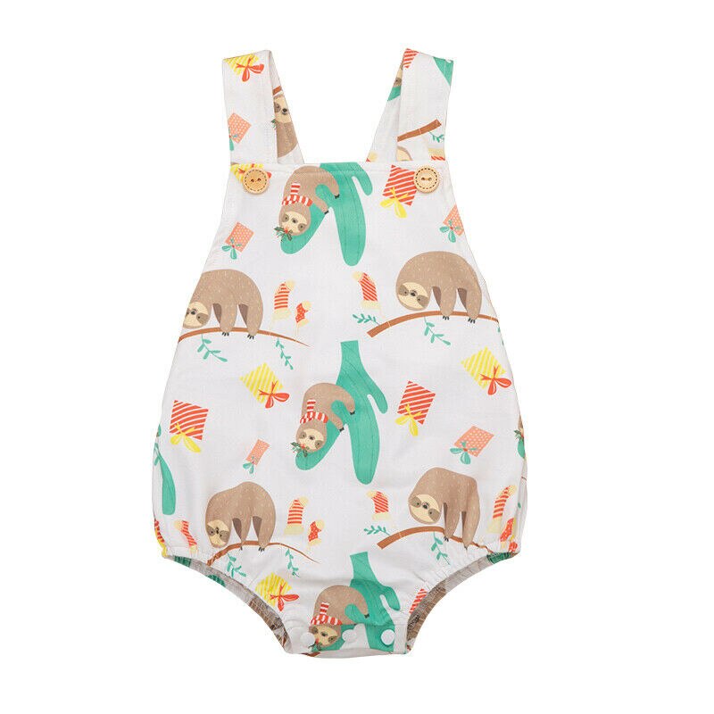Baby Baby Boy Meisje Animal Print Bodysuit Mouwloze Knop Mooie Jumpsuit Kleding Outfits 0-24M: 3 / 24M