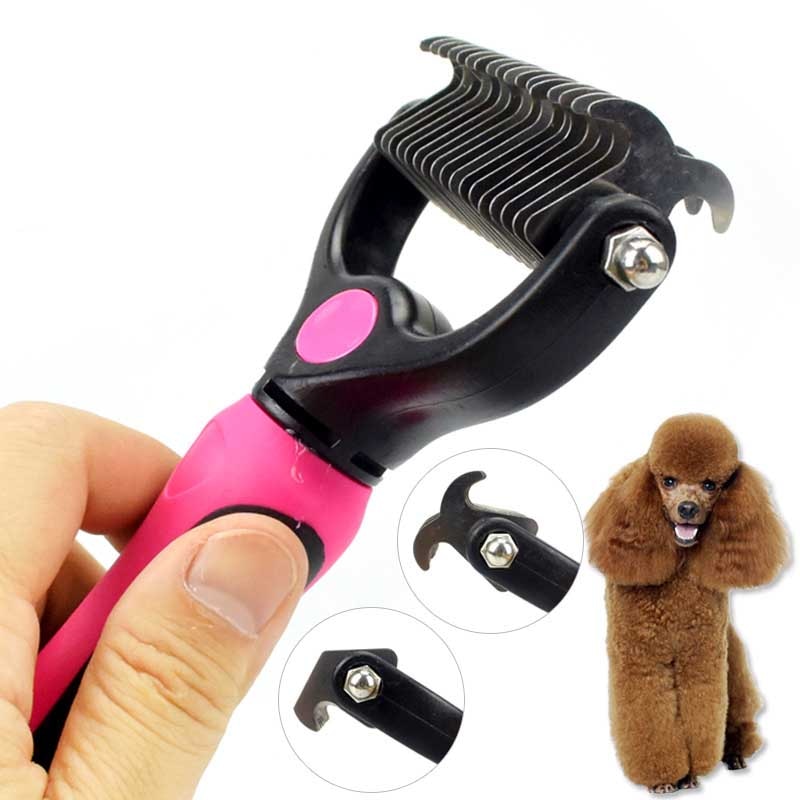 Hair Removal Comb for Dogs Cat Detangler Fur Trimming Dematting Deshedding Brush Grooming Tool For matted Long Hair Curly Pet