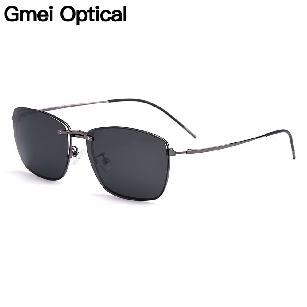 Gmei Optical Men cuadrado ultraligero titanio montura de aleación para gafas polarizadas Clip en gafas de sol mujeres gafas Opticas