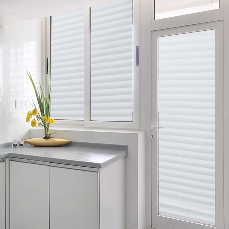Kontor självhäftande fönsterfilm heminredning frostat ogenomskinlig randig glasfilm integritetsskydd glas klistermärken badrum sovrum