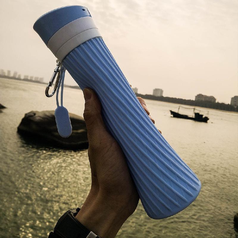 Silicone Collapsible Water Cup Small Waist Shape Sports Water Cup Office Car Outdoor Portable Water Bottle