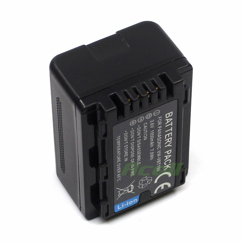 VW-VBT190 VW-VBY100 Batterij voor Panasonic HC-V110 V130 V160 V180 V210 V230 V250 V260 V380 V510 V520 V530 V550 V710 Camcorder