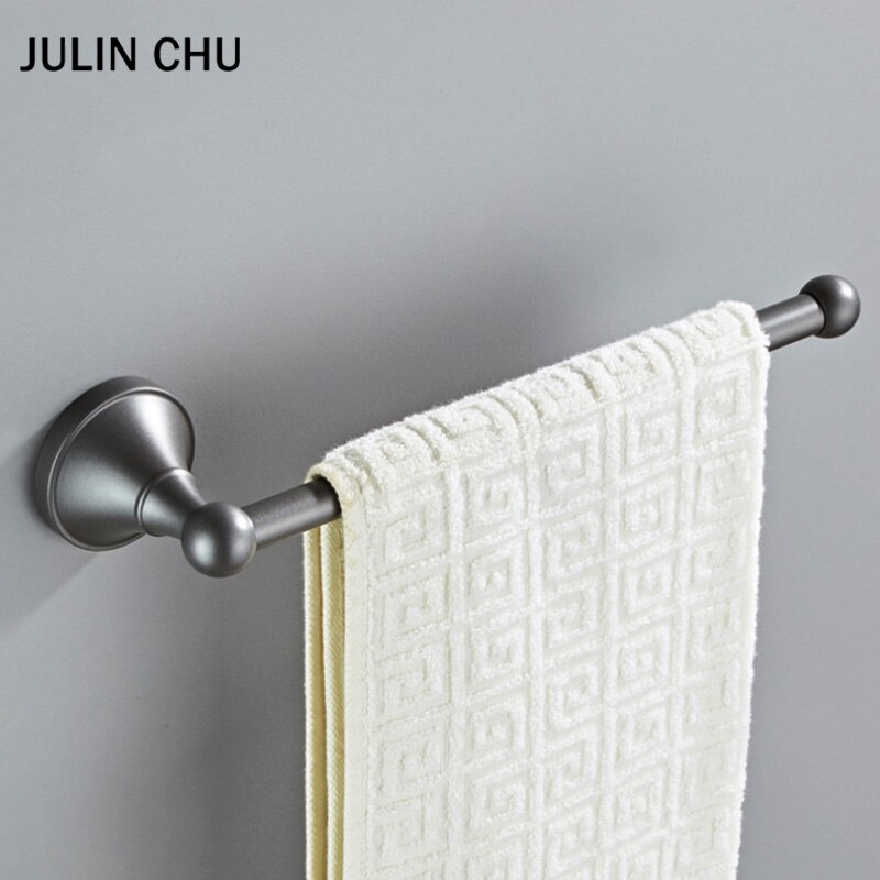 Donkergrijze handdoekhouder van messing, wandmontage, badkamer handdoekring, plank, keuken wc, lange papierrolhouder, grijs 29cm