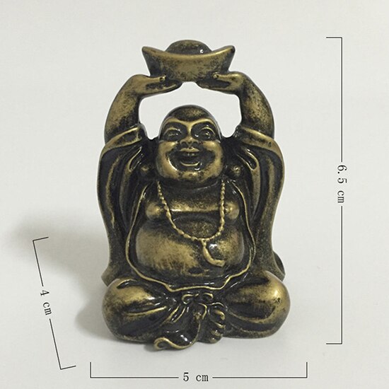 Chinese Rijke Bronskleur Lachende Boeddha Standbeeld Sculptuur Geluk Beeldjes Voor Huis Tuin Decoratie Boeddhabeelden: Style5