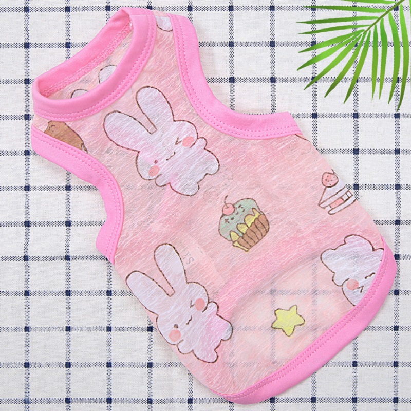 Chaleco refrescante para perros, camiseta de malla con estampado de fresa y puntos de verano, ropa para cachorros, disfraz de Chihuahua pequeño, tirantes para gatos 2025