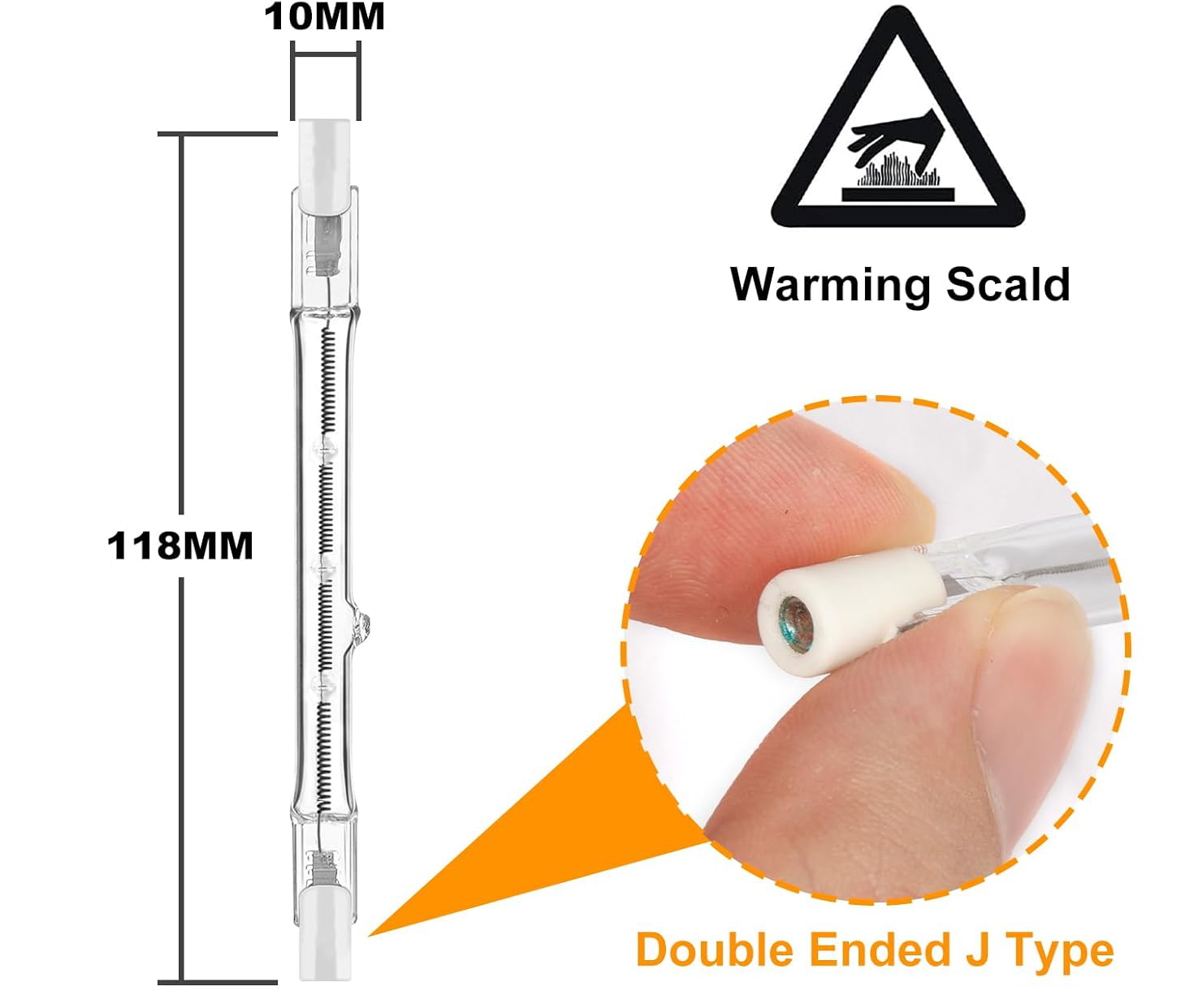 Lampada alogena a 2 pezzi 100W 200W 300W 78mm 118mm 189mm Lampadina lineare R7s a doppia estremità AC220-240V Lampadine alogene R7s per uso domestico