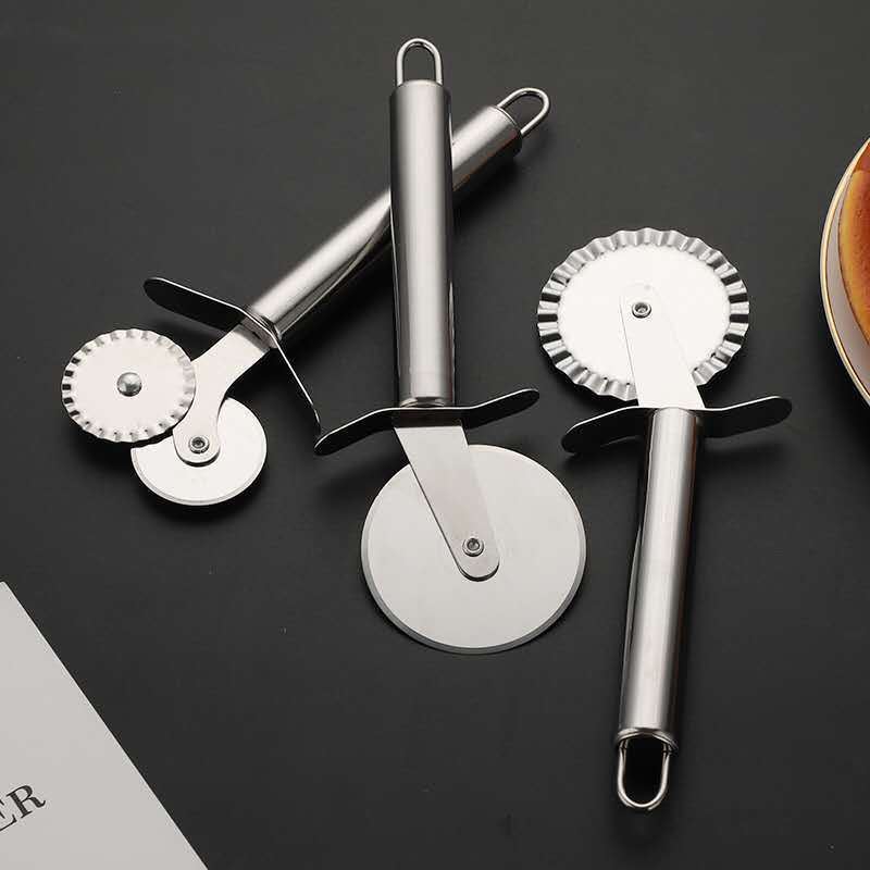 Double Roll Pizza Stainless Steel Knife Pasta Cutter Pasta Pasta Round Lace Pizza Wheel Kitchen Tools Kitchen Accessories