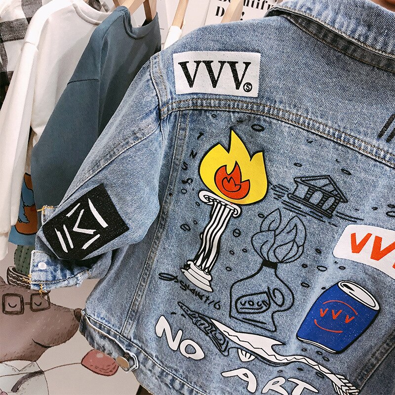 Boys denim jacket children baby foreign clothes jacket children's clothing