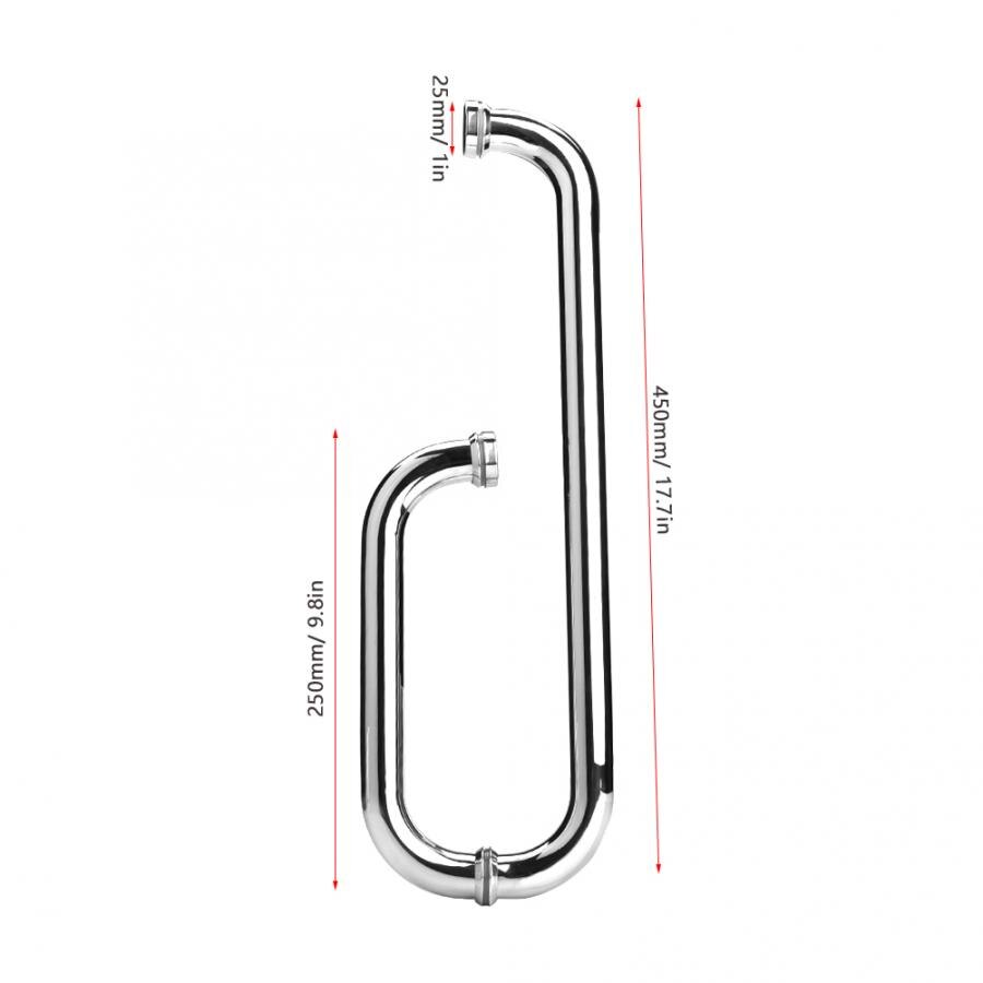 Möbler dörrhandtag rostfritt stål duschdörrhandtag badrumsglasdörrhandtag duschrumstillbehör skjutdörrsdrag