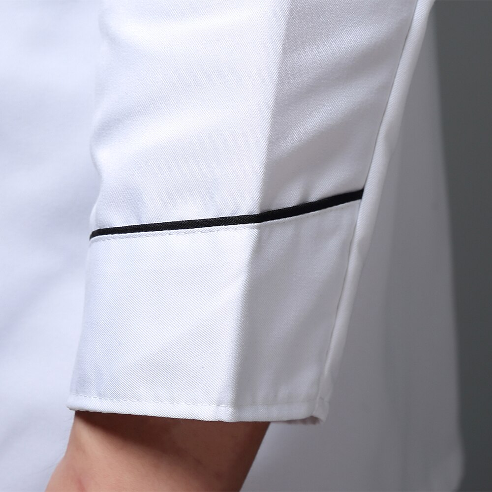de transpirable unisex casual chef chaqueta doble pecho cocina catering restaurante servicio Uniforme de Trabajo