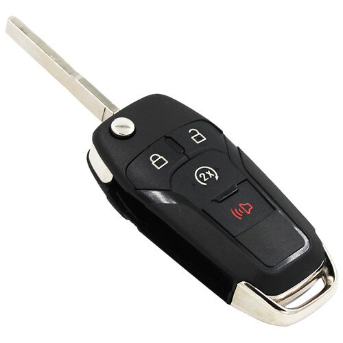Vervangende opvouwbare afstandsbediening sleutelbehuizing met 3+1/4 knoppen voor ford fusion  f150 hu101 ongesneden mes