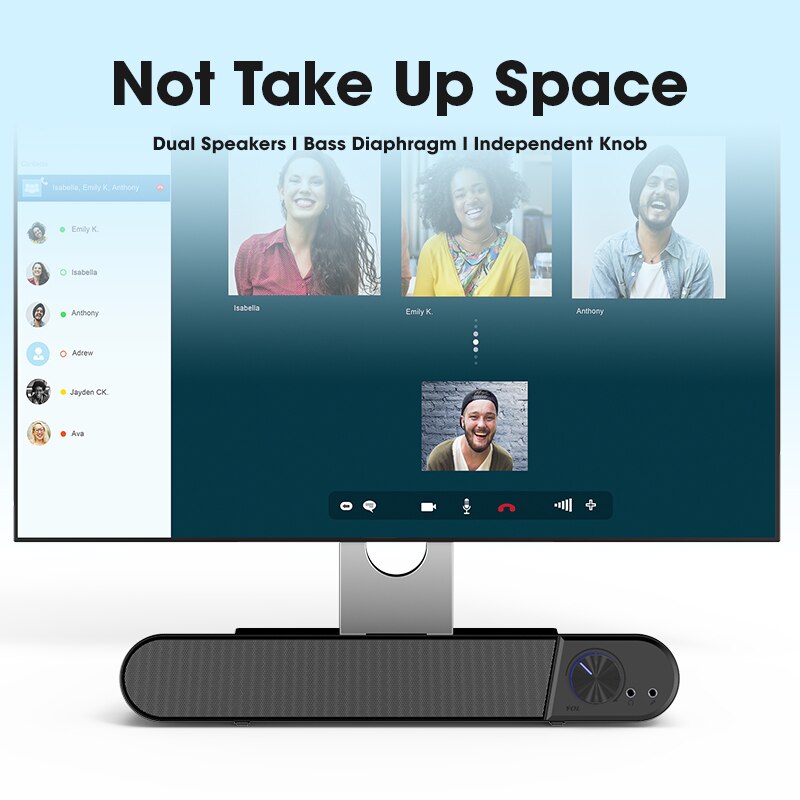 Computer Speaker Bar Bluetooth Speakers Mic Microphone Wireless Stereo Surround Subwoofer Wired For Laptop PC TV Aux Speaker