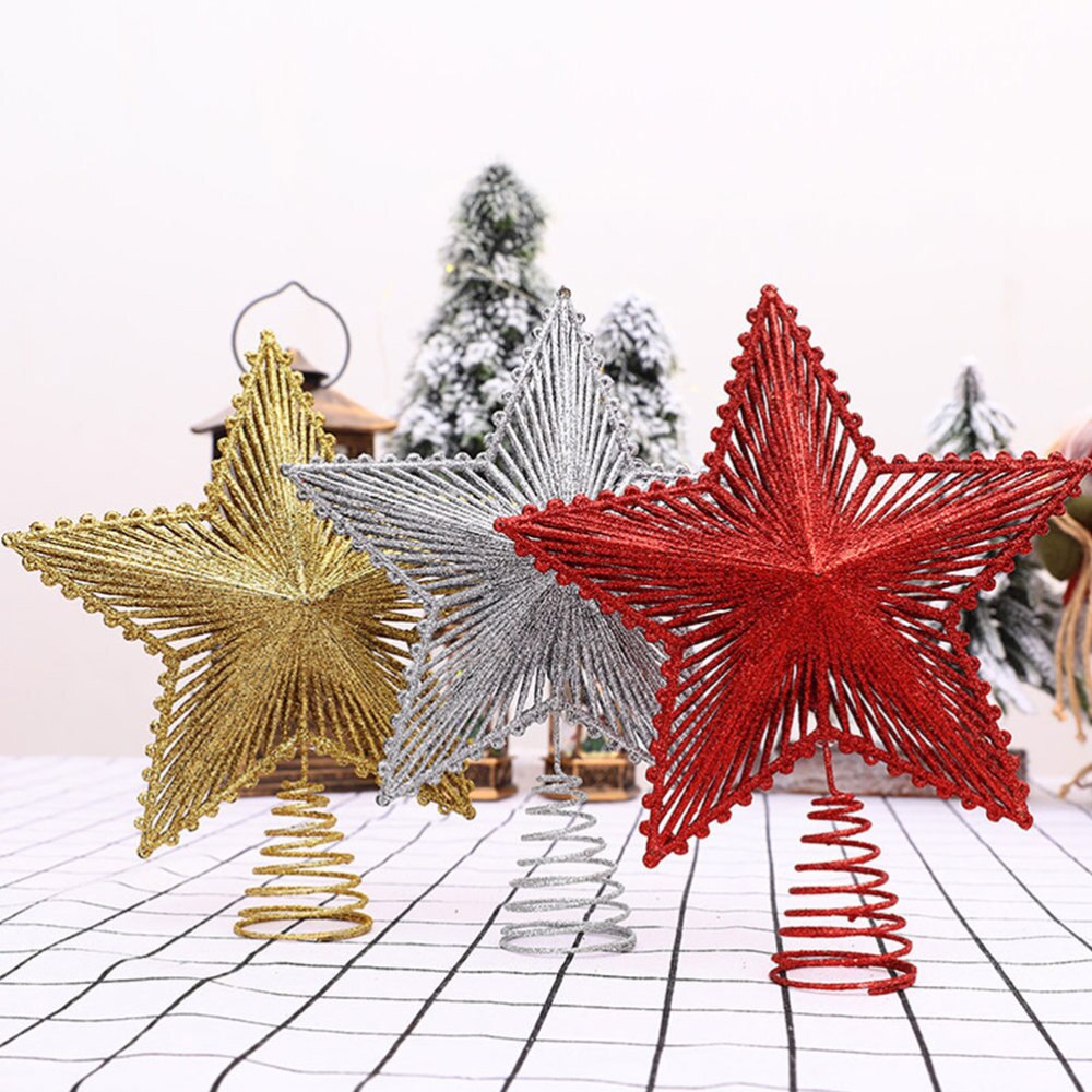 Springy Christmas Tree Topper Star Art Crafts Decoration Scene Layout Props