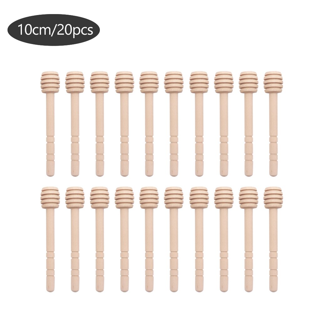 20/50/100 Pack 10Cm Lange Handvat Honing Lepel Mengen Stok Dipper Natuurlijke Hout Honing Roer Bar Mengen Handvat pot Lepel: 20 pcs