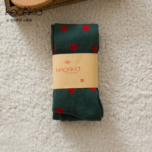 Kacakid lasten tyttöjen sukkahousut sukkahousut värit pisteet lapsi vauva lapset tyttöjen sukkahousut puuvilla tyttöjen sukkahousut sukkahousut  ka1023: Tummanvihreä / S