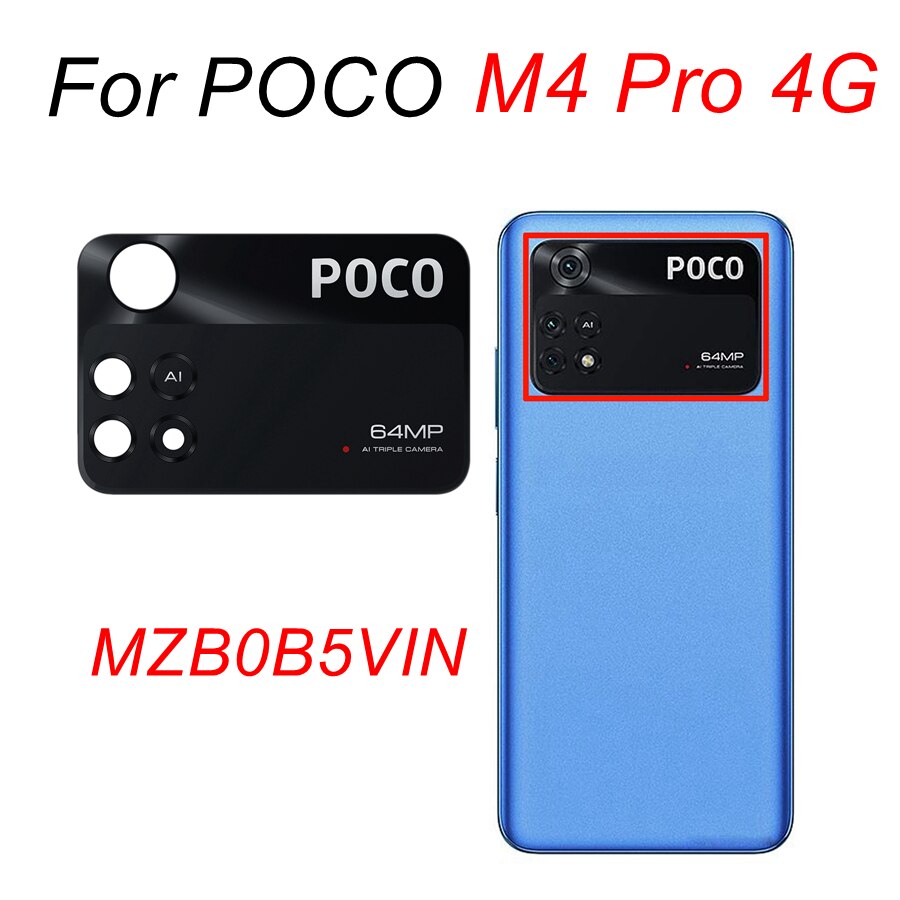 Oryginalny tylna kamera szkło do POCO F3 F1 F2 Pro X3 NFC F4 GT M3 M4 X4 Pro 5G główna kamera szklana osłona obiektywu wymiana: Poco M4 Pro 4G