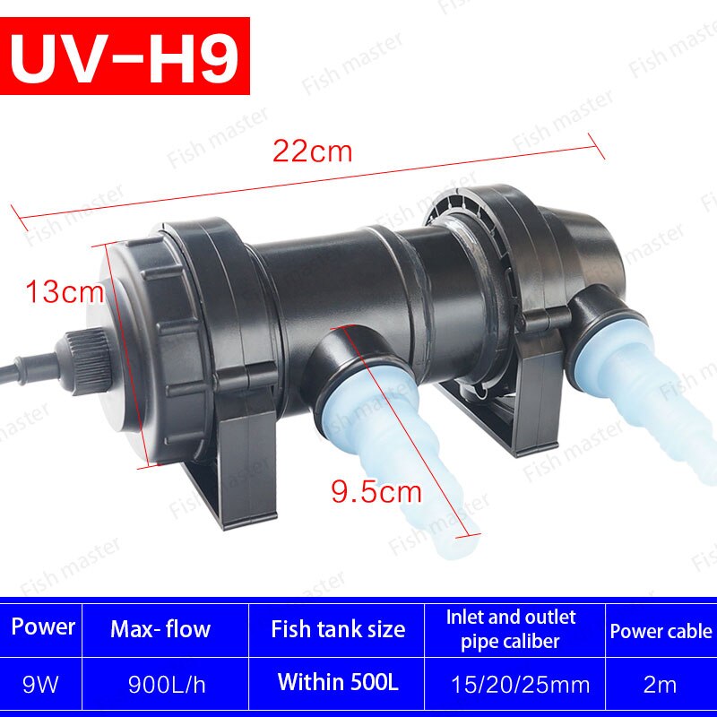 Jebo UV Sterilizer Light Lamp Fish Tank Ultraviolet Water Filter Pond Water Cleaner For Aquarium Pond 220~240V 5W~36W JEBO: 9W