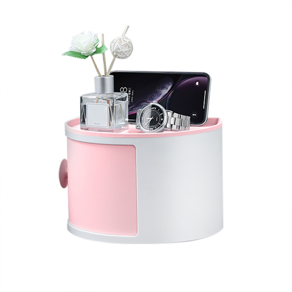 Wall Mounted Toilet Paper Holder Waterproof Tray Roll Tube For Toilet Paper Storage Box Tray Tissue Box Shelf Bathroom Product: Pink