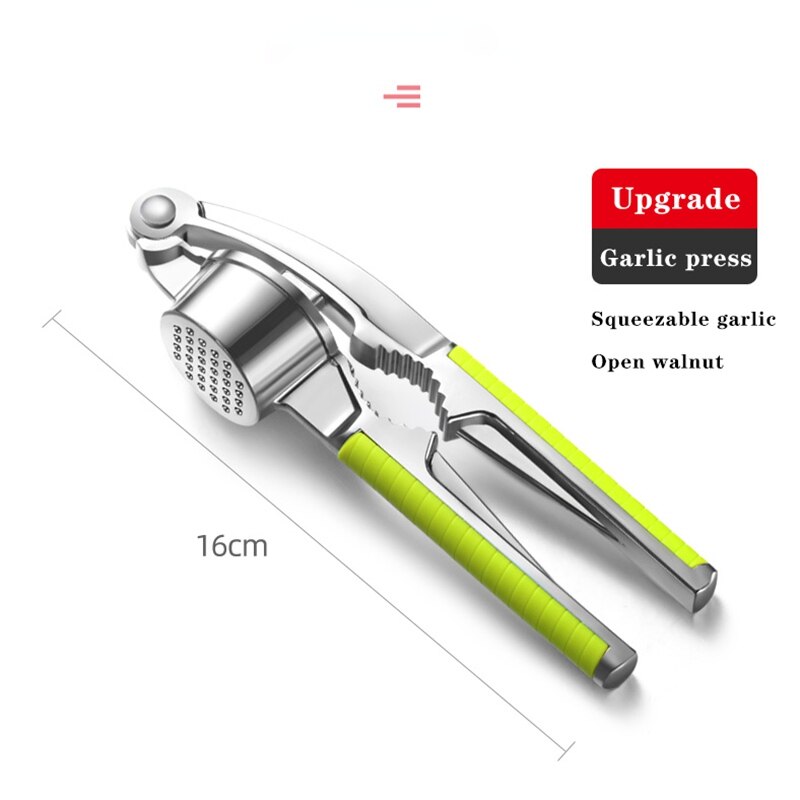 Kitchen Stainless Steel Garlic Press Crusher Home Cooking Vegetables Ginger Squeezer Masher Handheld Ginger Garlic Mincer Tools: B upgrade